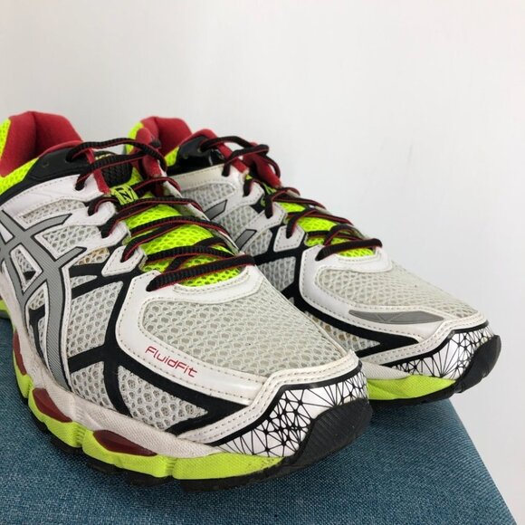 Asics Mens Neon Green & White Gel Kayano 21 Lightning/Flash Yellow Sneakers 11.5 - Picture 7 of 16